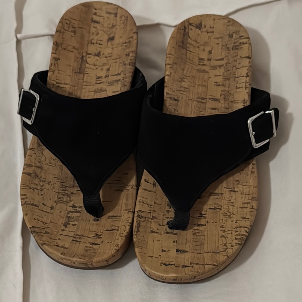 Black Cork Sole Women's Sandals